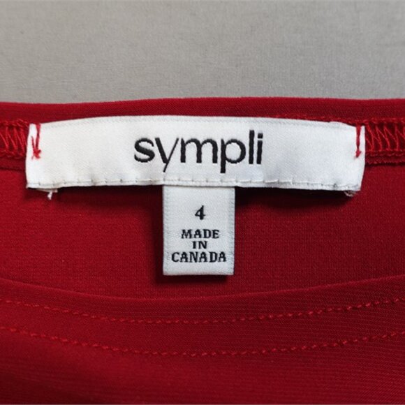 Sympli NWT Women's Stretch Red SIDE TWIST Jersey Tunic, Size 4 - Picture 5 of 7